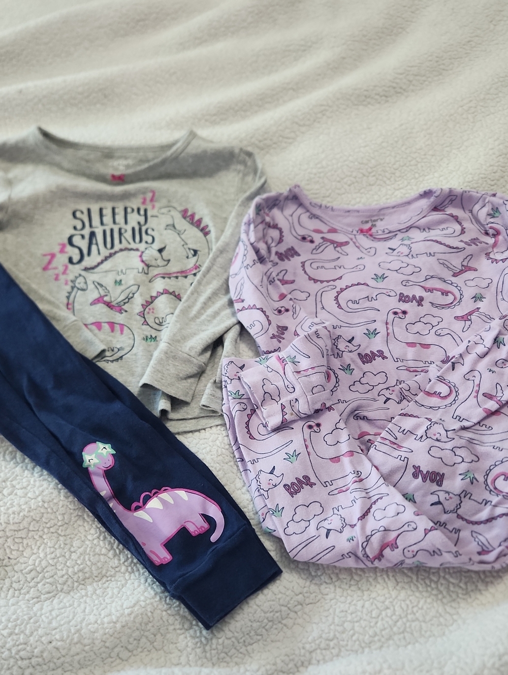 Carter's pajama bundle lot Dinosaurs 4T